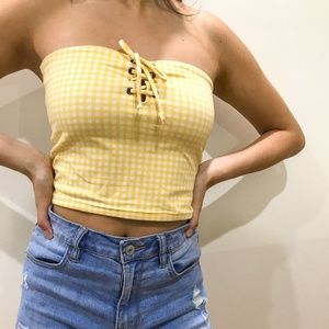Yellow Gingham Pacsun Tube Top